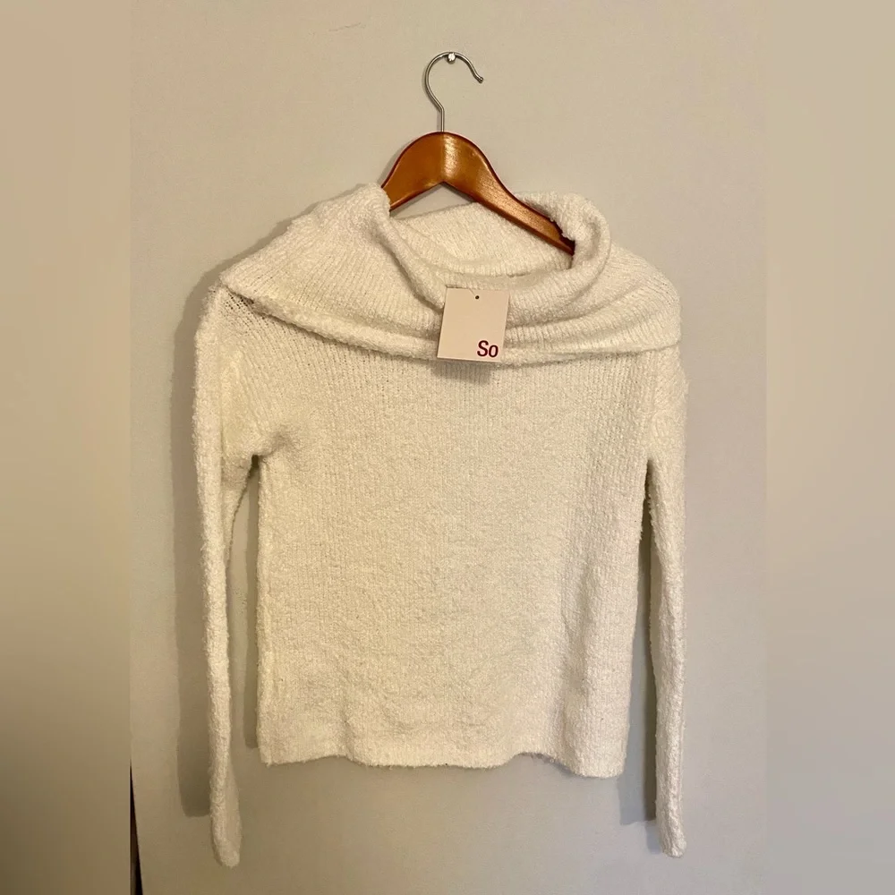 Bundle and save! NEW! with Tags SO White Cowl Neck Sweater Junior Size Small